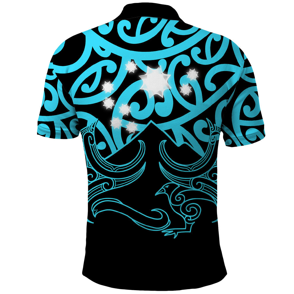 Matariki New Zealand Polo Shirt Maori New Year Light Blue LT6 - Polynesian Pride