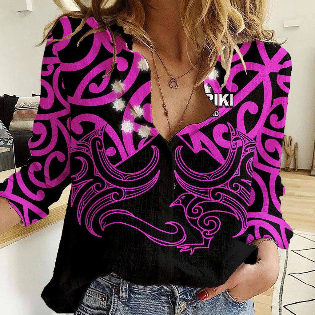 Matariki New Zealand Women Casual Shirt Maori New Year Purple LT6 Female Purple - Polynesian Pride