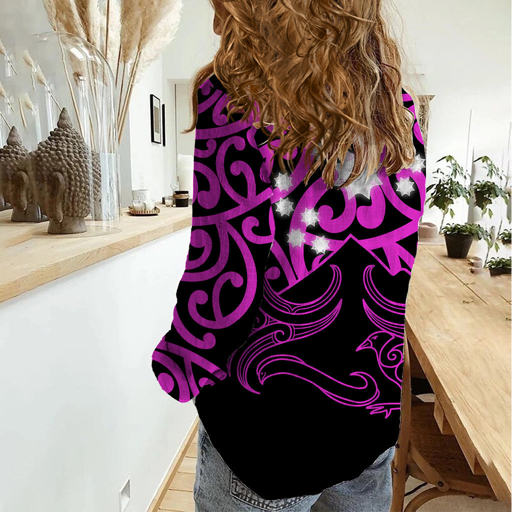 Matariki New Zealand Women Casual Shirt Maori New Year Purple LT6 - Polynesian Pride