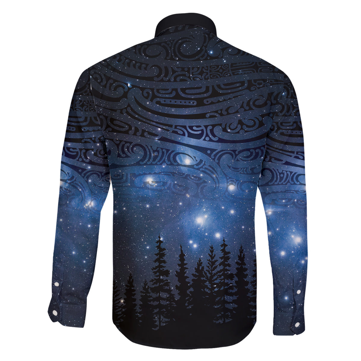 Matariki Te Tau Hou Māori Family Matching Off Shoulder Maxi Dress and Hawaiian Shirt New Zealand Starry Sky