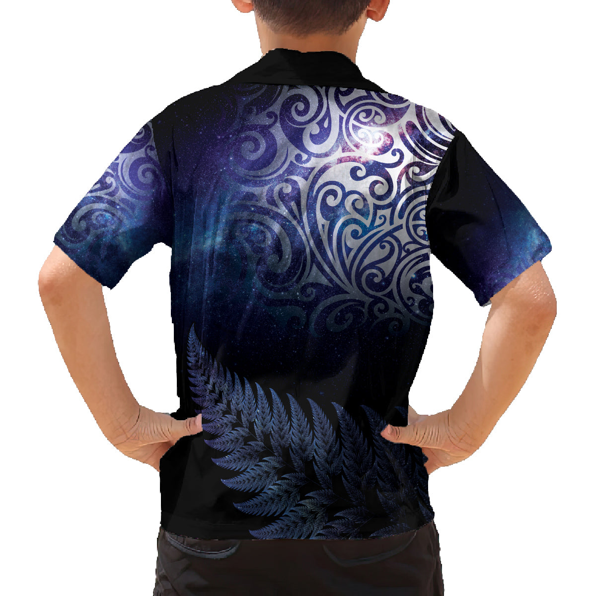 New Zealand Aotearoa Matariki Family Matching Summer Maxi Dress and Hawaiian Shirt Starry Silver Fern